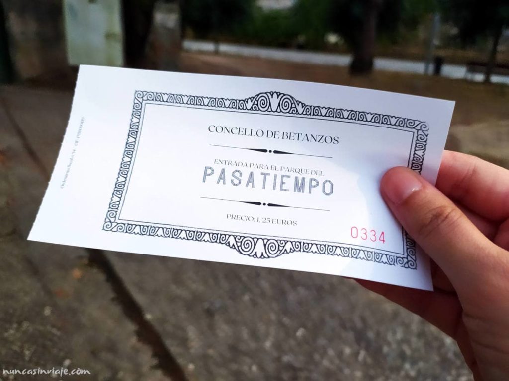 Billete de entrada al parque del Pasatiempo